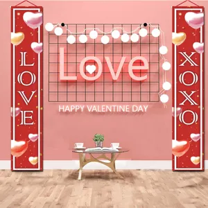 Valentinstag Hängebander Set rote Liebe Herzen Paare Party Wanddekoration neu top
