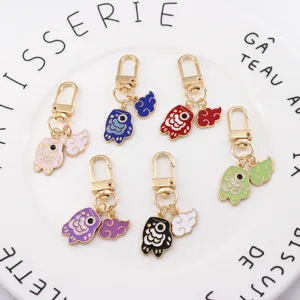 Porte-clés Style Japonais Poisson Koi Nuages de Bon Augure Alliage Émail Pendentif de Sac Anneau de Voiture Cadeau Créatif