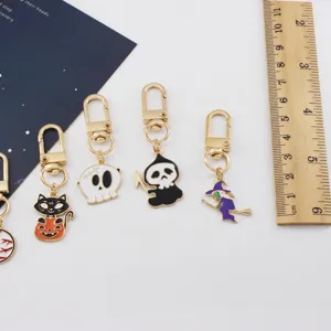 Halloween pumpkin skull witch devil keychain alloy bag pendant cute detail view accessories