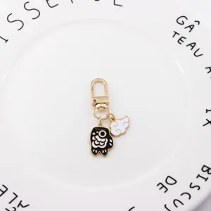 Porte-clés carpe koï style japonais nuage métal or mignon pendentif sac voiture cadeau