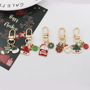 Weihnachtsschlüsselanhänger süße Feiertags Taschenanhänger Metall Legierung Geschenke