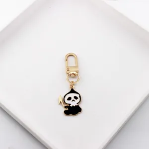 Cute Halloween Grim Reaper Skull Keychain Metal Alloy Bag Charm Pendant Accessories