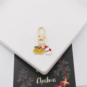 Weihnachten Schlüsselanhänger Glocke Schneemann Legierung Tasche Anhänger Deko