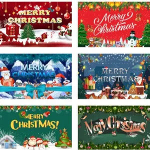 2024 Neue Weihnachten Garagentor Banner Hintergrund Feiertag Party Dekoration Stoff