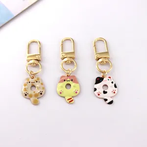 Leuke kat sleutelhanger donut tas hanger bedel metaal dier ring accessoires leuk