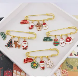 Spilla in Lega di Babbo Natale di Natale del Fumetto Spille di Sicurezza in Smalto Fatte a Mano Squisite per la Decorazione della Sciarpa del Maglione delle Donne Regalo