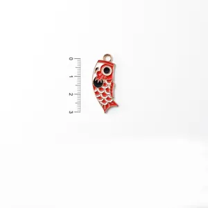 Japanese Koinobori alloy carp pendant cute enamel charm for DIY jewelry making accessories.