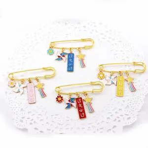 Inspirational Enamel Brooch Cute Safety Pin Backpack Badge Student Exam Good Luck Jewelry Gift
