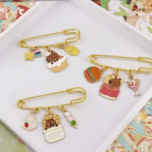 Cute Capybara enamel brooch set alloy safety pin badge for bag and clothes accessories