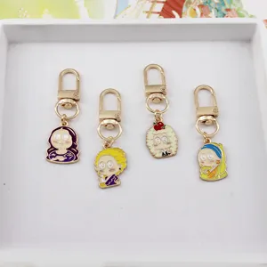 Porte-clés en métal style célébrité Q, pendentifs de sac en alliage d'art amusants.