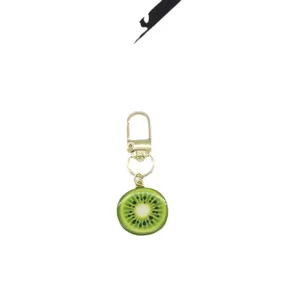 Kiwi slice metal keychain cute alloy bag charm airpods pendant fruit accessory style