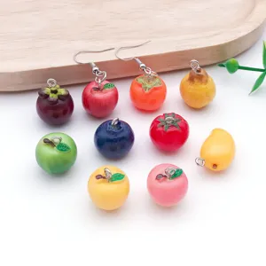 Cute resin simulation fruit charms pendants set for DIY necklace bracelet jewelry making accessories.