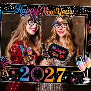 2027 New Year photo booth props party frame funny glasses celebration decoration supplies