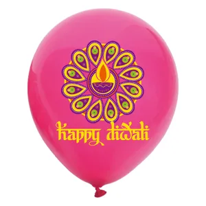 12 inch pink Diwali latex balloon traditional festival party decoration balloon for celebration