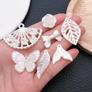 White imitation pearl ABS DIY handmade jewelry charms pendants accessories for earrings.