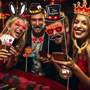 Kasino Fotoautomaten Requisiten Las Vegas Party Dekoration Poker Wuerfel Selfie Set Nacht