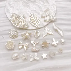 ABS imitation pearl white DIY jewelry charms mix cross bow star beads for handmade accessories
