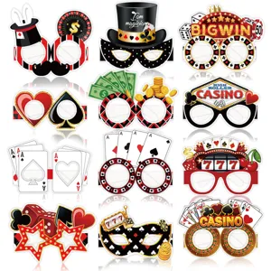Casino Thema Geburtstag Dekorationen Partybrille Las Vegas Poker Würfel Papier Brille Fotobox Requisiten Für Partyzubehör
