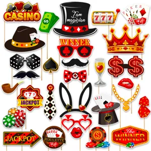 Casino Foto Requisiten Set, Vegas Party Dekorationen, Poker und Würfel Party Zubehör.