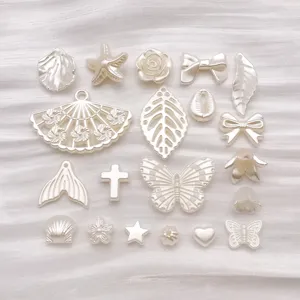 ABS imitation pearl DIY jewelry accessories, cross bow star bead charms for handmade crafts.