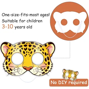 Vista detallada de máscara de leopardo para niños, talla única, listo sin necesidad de bricolaje.