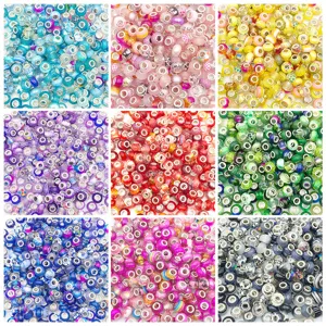 DIY Jewelry Beads Resin Alloy Enamel Large Hole Beads For Bracelet Making Accessories Handmade Mix Color Loose Beads