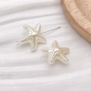 Imitation pearl ABS off-white starfish charm detail shot for DIY handmade bracelet earrings