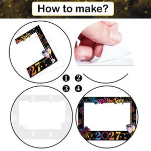 2027 New Year photo booth prop frame, DIY party celebration decorative selfie accessory for events.