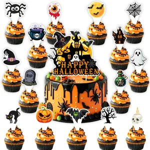 Halloween Party Tortenaufleger Set, gruselige Kuchendekoration für die Feier.