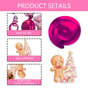 Christmas gingerbread man party decoration hanging swirls detail showing double printed card.