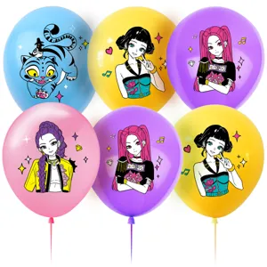 Ballons Latex Anniversaire Anime Imprimé Thème Dessin Animé Kpop Musique Célébrations Ballons Ronds Décoratifs