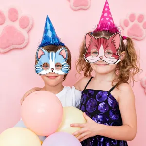 Masques de chat mignons pour anniversaire enfant déguisement fête fête décoration.