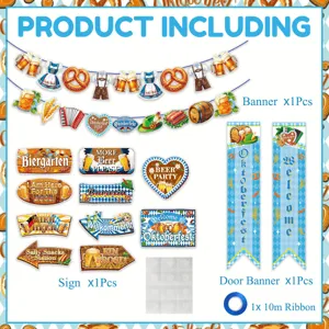 Oktoberfest party decoration set banner door signs beer festival hanging ornaments supplies