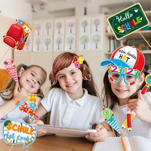 Set di accessori per foto di rientro a scuola, decorazioni per feste scolastiche per bambini.