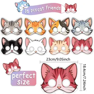 Jolis masques de chat thème animal de dessin animé décoration anniversaire fête enfants
