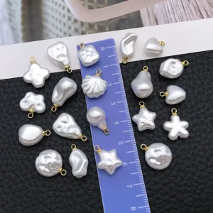 Baroque irregular white pearl charms detail, assorted shapes pendant DIY jewelry making accessories