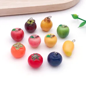 Cute miniature resin fruit charms pendants for DIY necklace bracelet jewelry making
