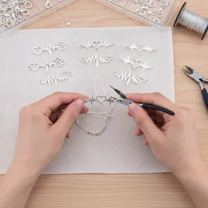 DIY χειροτεχνία μεταλλικό κράμα καρδιά πατούσα σύνδεσμος γούρια λεπτομέρεια κοσμήματα.