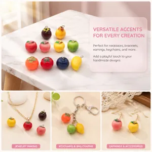 Resin fruit charms set for diy jewelry making necklaces bracelets keychains earrings accessories