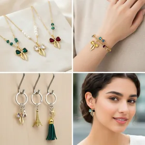 Sweet colorful crystal bow alloy jewelry DIY handmade bracelet earrings pendant accessories
