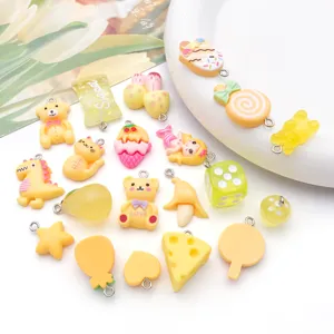 Schitterende gele hars bedels DIY schattige beren snoep sieraden maken accessoires 20 stuks