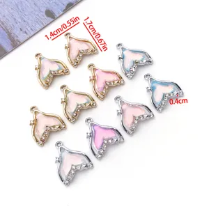 Zeemeermin staart bedels met kleurrijk kristalglas en strass voor DIY sieraden maken.