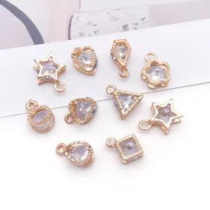 DIY lega strass gioielli ciondoli charms forme assortite stella cuore goccia collana orecchini