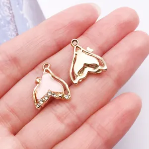 Alloy visstaart DIY sieraden hanger, kristal strass handgemaakte armband ketting bedels accessoires