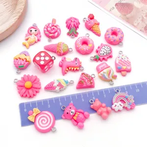 Hars DIY sieraden bedels roze pitaya taart regenboog hangers voor oorbellen sleutelhangers