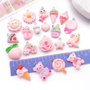 Leuke roze hars bedels DIY sieraden maken voor ketting armband oorbellen knutselen.