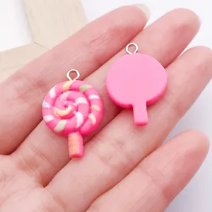 Hars lolly bedels roze DIY sieraden accessoires voor handgemaakte oorbellen set