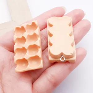 Harz Bär Anhänger DIY Schmuck Basteln, süße orangefarbene Accessoires für Halskette Armband