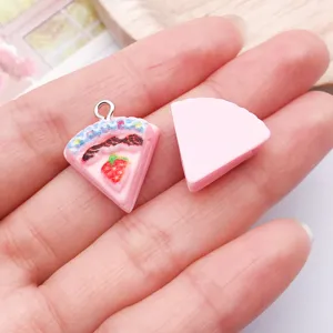 Leuke aardbeientaart hars bedels DIY sieraden accessoires voor handgemaakte kettingen.