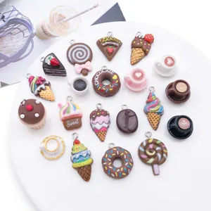 Lindos dijes de comida de resina accesorios colgantes DIY para collar pulsera joyeria
